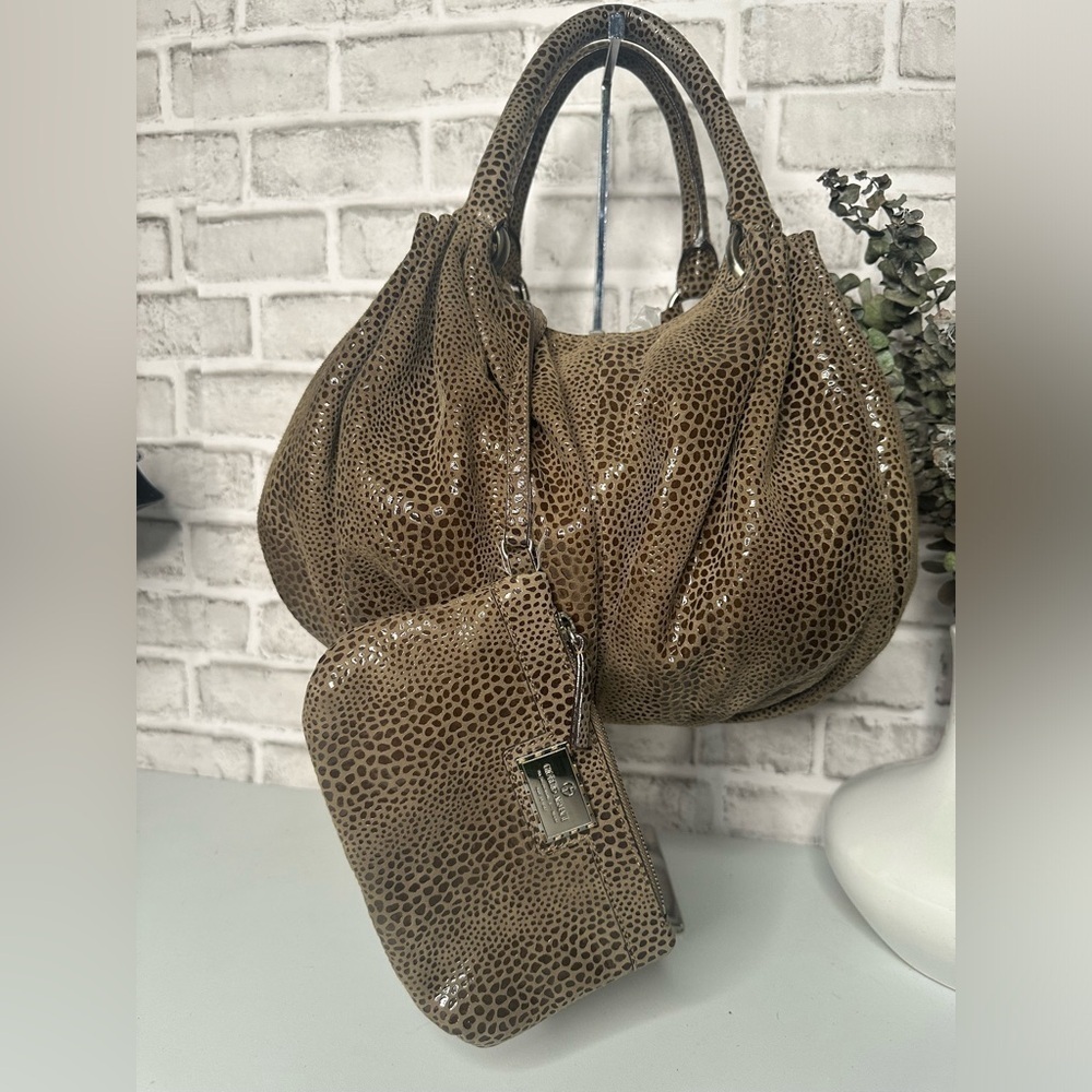 Giorgio Armani Goat Leather Hobo Handbag Light Weight Soft With Pouch Euc